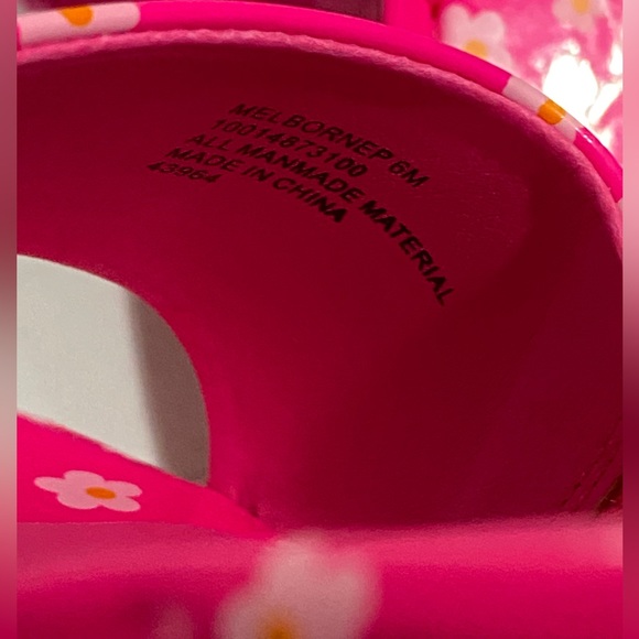 Melborne Platform Sandals Pink Daisy Slip On - Picture 5 of 9